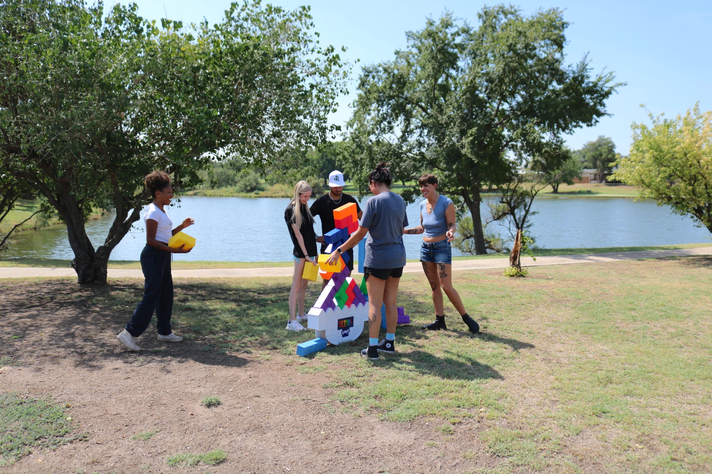 One last Tetris moment together by the lake.